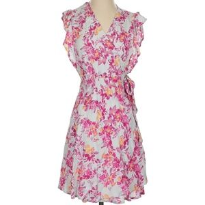Ella Moss Bohemian Rhapsody Mint Pink Floral Wrap Dress